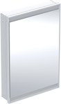ONE Szafka z lustrem, Comfort Light, B60cm, H88cm, T15cm, montaż podtynkowy, z jednymi drzwiami, zawias po lewej stronie, biały