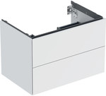 One washbasin cabinet B74 cm, H50.4 cm, T47 cm, with two drawers, white, matte