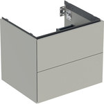 One washbasin cabinet B59.2 cm, H50.4 cm, T47 cm, with two drawers, greige