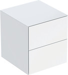 ONE Бічна шафка, Ш45см, В49.2см, Г47см, з двома шухлядами, білий, високий глянцю