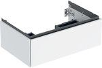 One washbasin cabinet B74 cm, H26.6 cm, T47 cm, with one drawer, white, high gloss