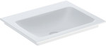 One furniture washbasin vertical drain, W60 cm, T48 cm, without hole, without overflow, KeraTect