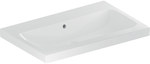 Umywalka iCon Light, 75x48x16 cm, z przelewem, bez otworu na baterię, KeraTect