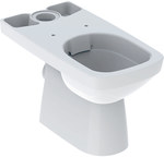 Selnova Square floor-standing toilet bowl for a built-in cistern, funnel, W35 cm, H40 cm, T68 cm, partially hidden fixings, horizontal drain, Rimfree