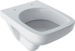 Selnova Compact wall-hung toilet bowl, funnel, B36 cm, H34 cm, T48 cm, short, geometric shape