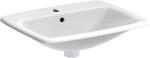 Selnova Square recessed washbasin, B55 cm, H17 cm, T45 cm, with overflow, tap hole