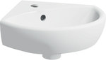 Selnova corner compact washbasin, B41.5 cm, H16.5 cm, T41 cm, with overflow, with tap hole