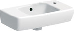 Selnova Compact washbasin B45 cm, H14.5 cm, T25 cm, short, with a storage surface on the left, with an overflow, with a tap hole on the right