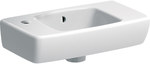 Selnova Compact washbasin B45 cm, H14.5 cm, T25 cm, short, with a storage surface on the right, with an overflow, with a tap hole on the left