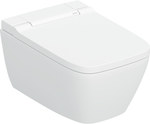 AquaClean Sela Square toilet device with intimate hygiene function, wall-hung toilet, white