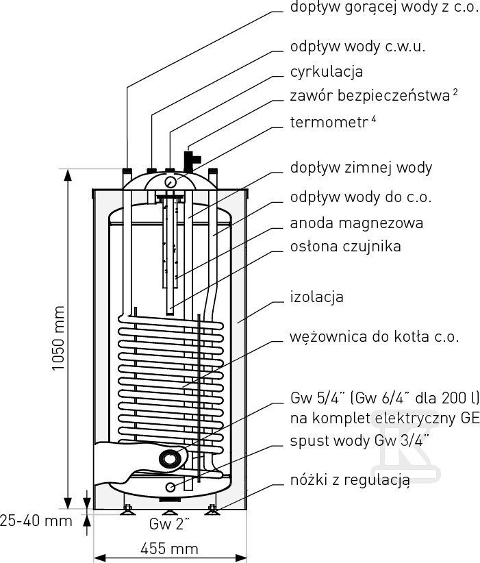 Wymiennik 100l SGW(S) VULCAN KOMBI z - 26-105500