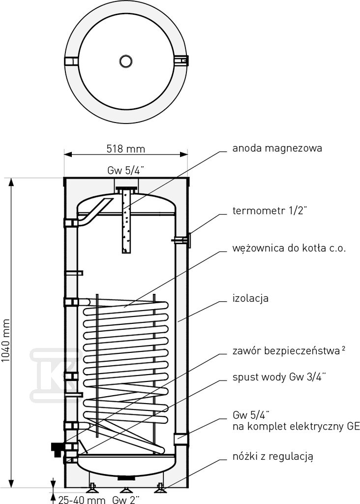 Schimbător de căldură 100L SGW(S) MINI - 26-108000