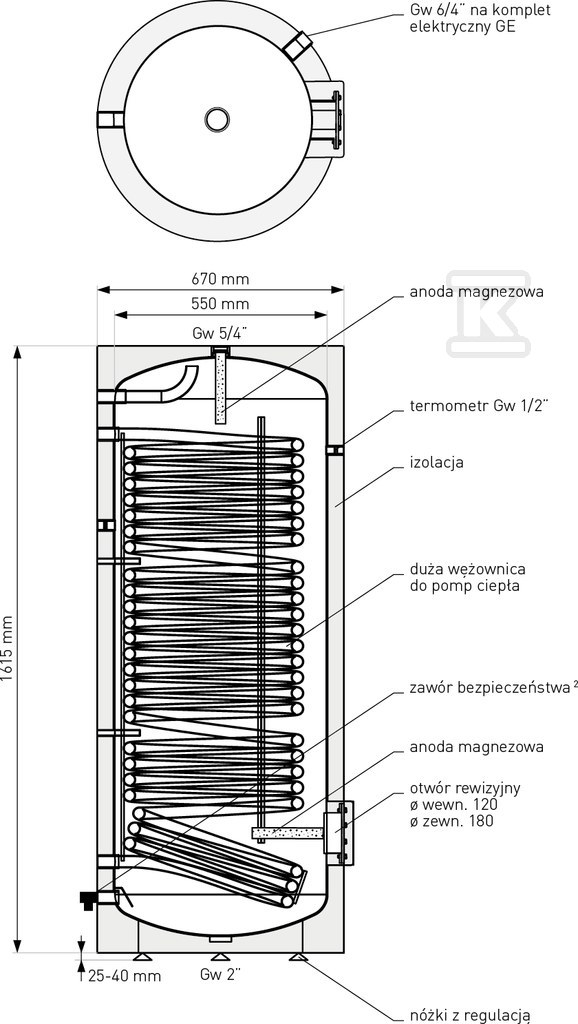 Melegvíz hőcserélő spirál tekercses, - 26-308107N