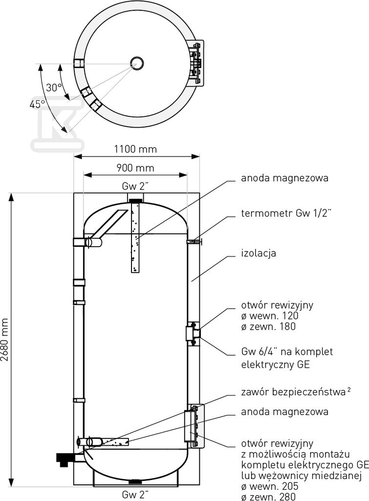 1500L SG(S) Tover Acu 1500 rezervoar, - 34-154600