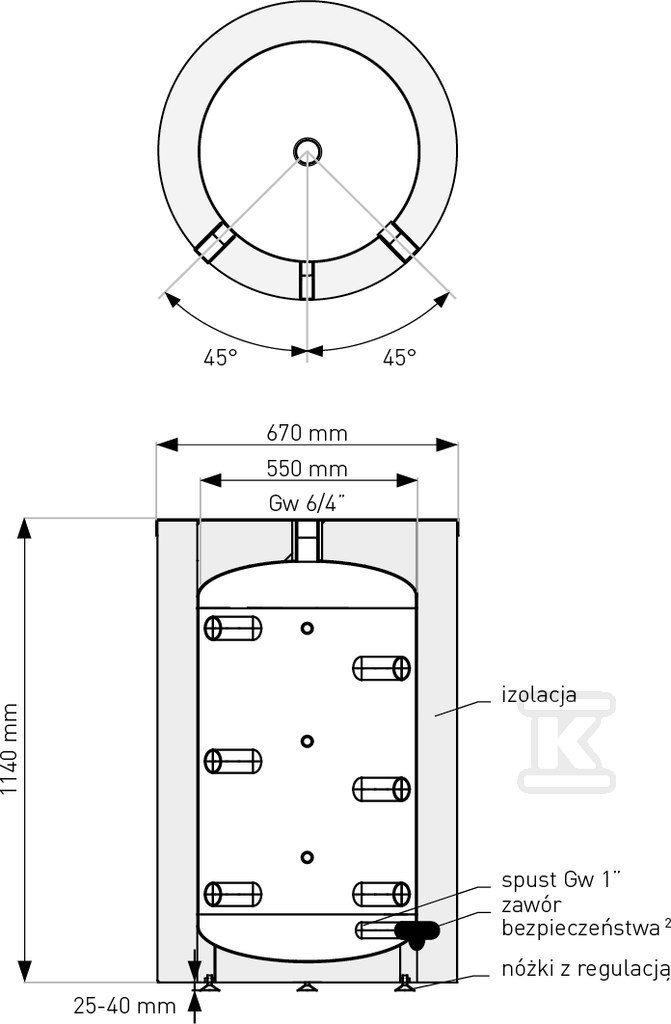 Pufferspeicher SG(B) schwarz 200L, - 70-200000