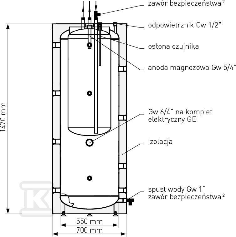 Rezervor combinat de stocare a căldurii - 70-302000