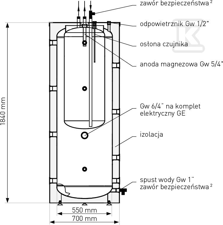 Zbiornik kombinowany akumulacji ciepła - 70-404000