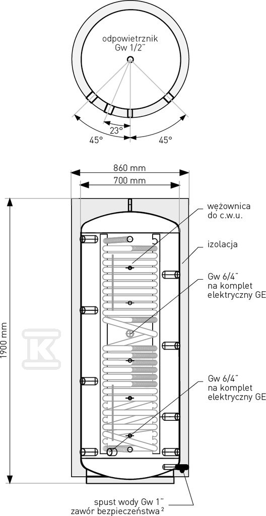 Akumulacyjny zbiornik warstwowy - 70-601600