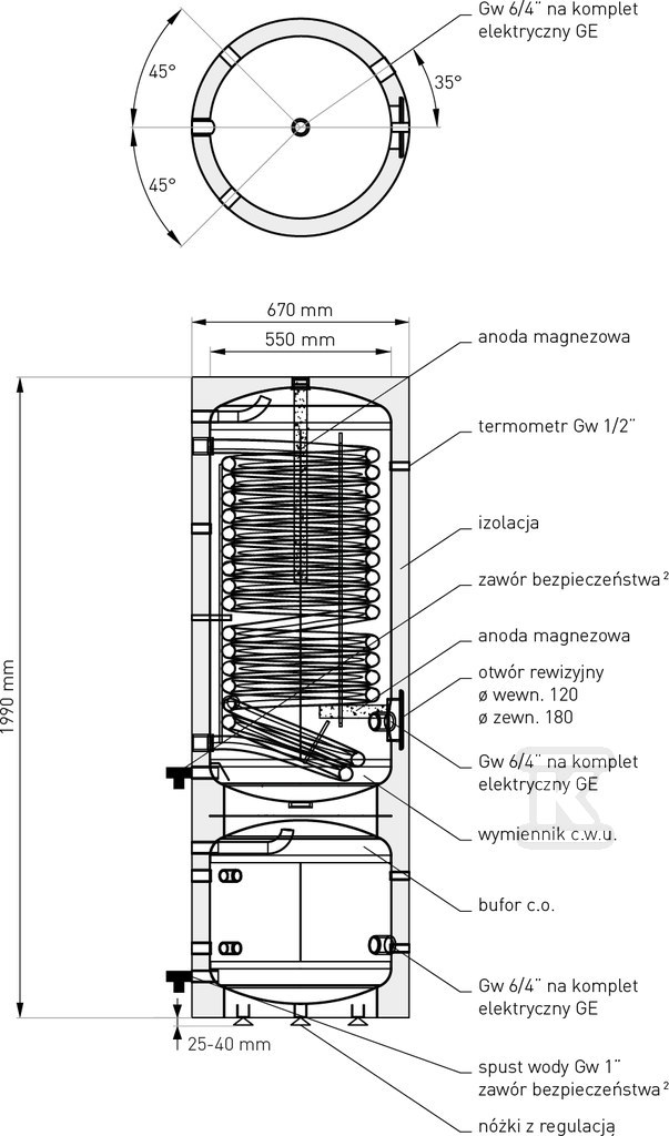 Kombispeicher für Wärmepumpen SG(K) - 71-251000