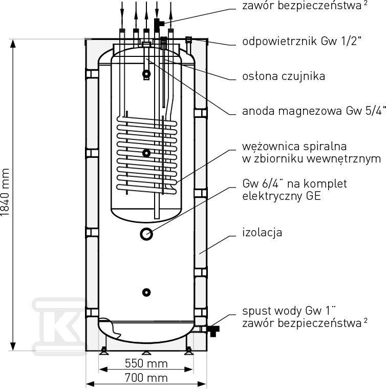 Zbiornik kombinowany akumulacji ciepła - 71-414000