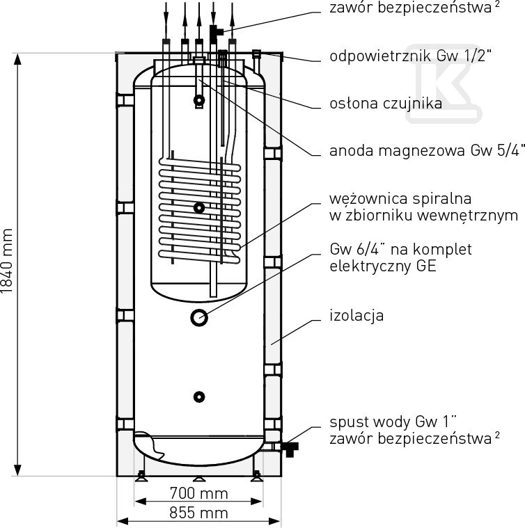 Zbiornik kombinowany akumulacji ciepła - 71-618000