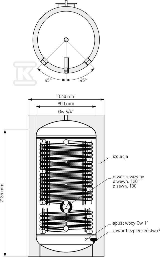 Zbiornik buforowy do pomp ciepła z - 72-100700