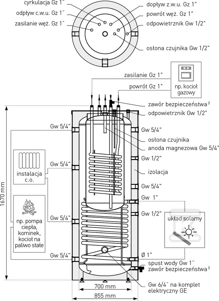 Zbiornik kombinowany akumulacji ciepła - 72-506000