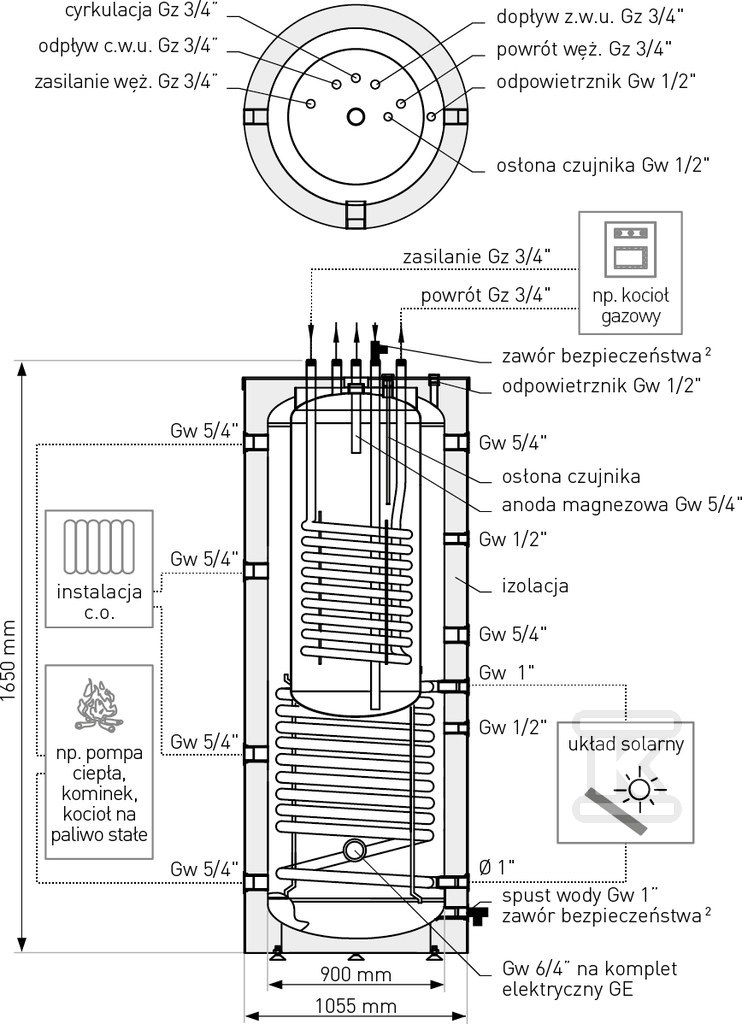 Zbiornik kombinowany akumulacji ciepła - 72-808600