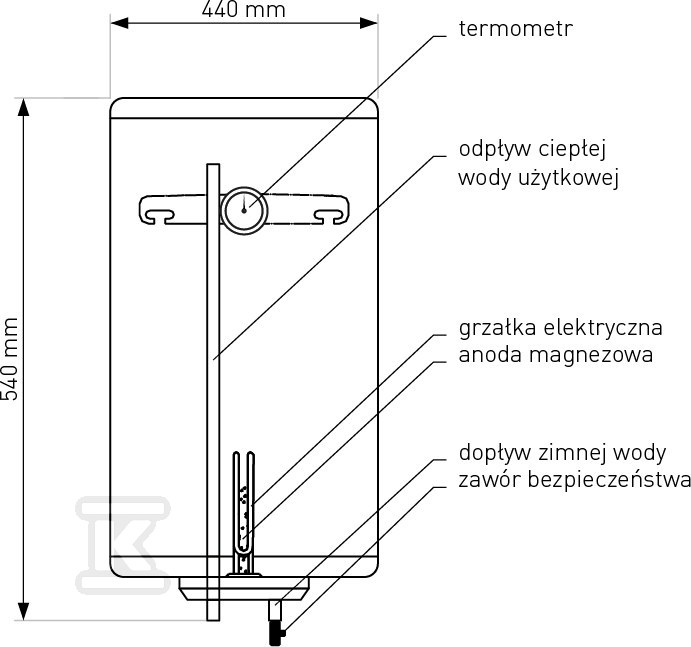 Ogrzewacz wody FOX 50 L - 01-050000