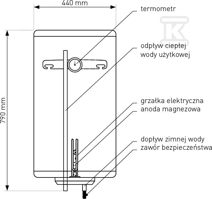 Ogrzewacz wody FOX 80 L - 01-080000