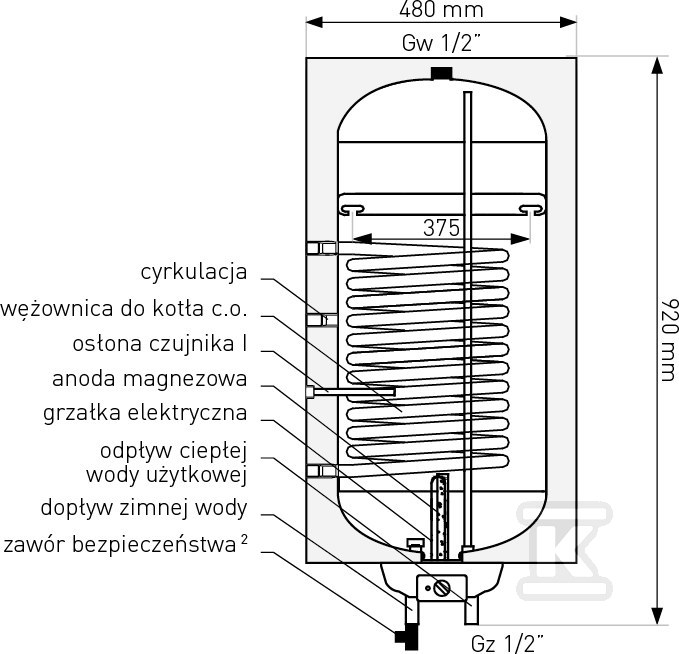 Schimbător ACM SGWS NEPTUN2 Kombi 80L - 06-084671