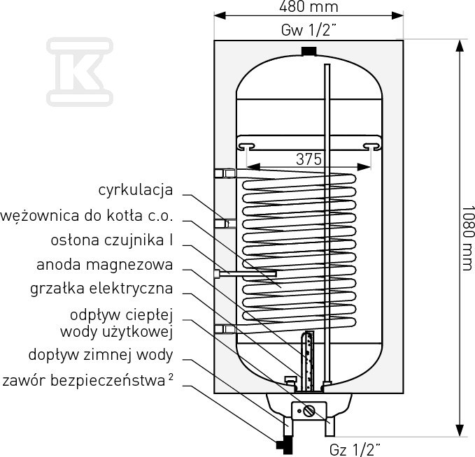 DHW exchanger SGWS NEPTUN2 Kombi 100L - 06-104671