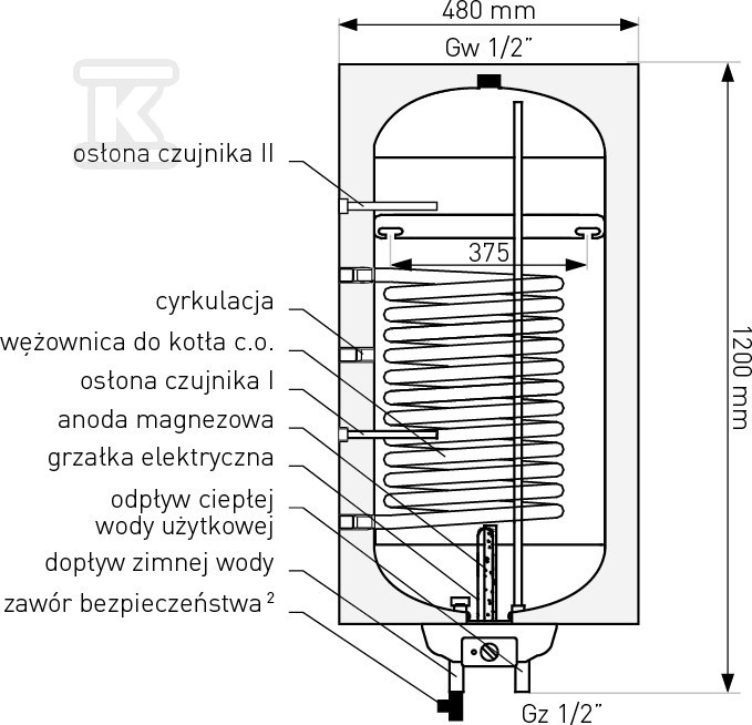 DHW exchanger SGWS NEPTUN2 Kombi 120L - 06-124671