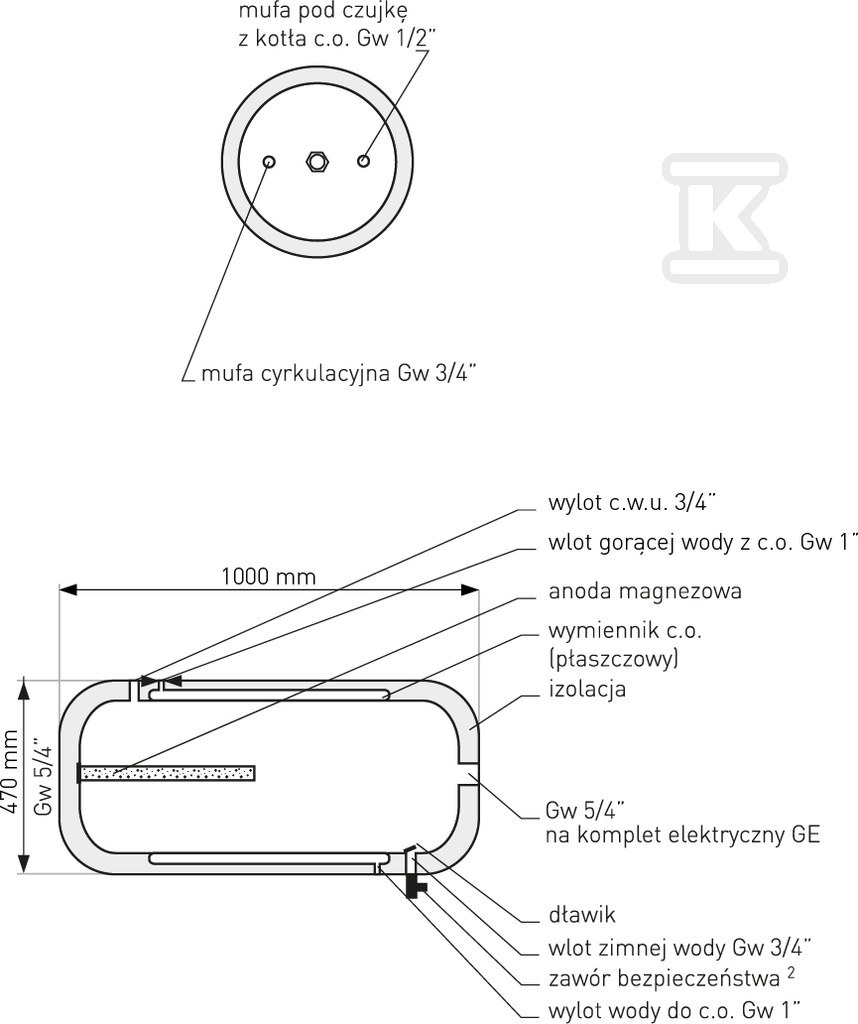 Теплообмінник 100л SGW (L) P - 20-104700