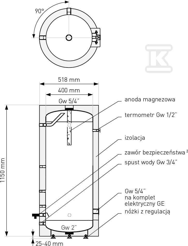 120l SG(S) Tover Acu 120 rezervoar, bez - 22-128000