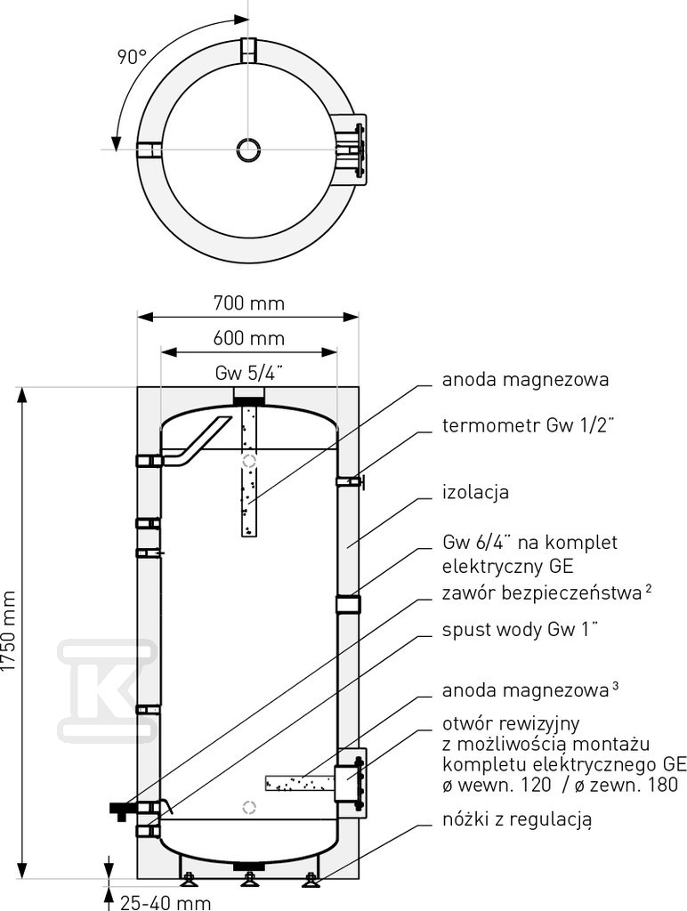 Rezervor de stocare 400l SG(S) fără - 22-408000N