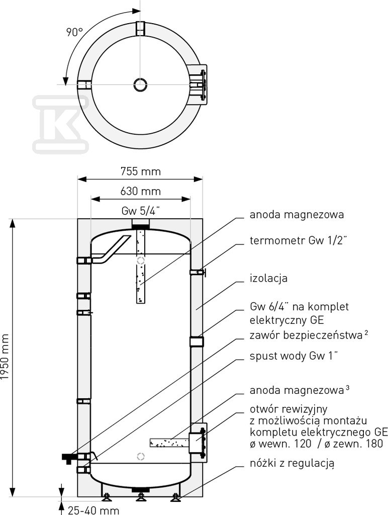 Rezervor de stocare 500l SG(S) fără - 22-504000N