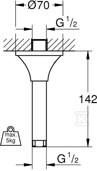 Rainshower Grandera przepust stropowy - 26899000