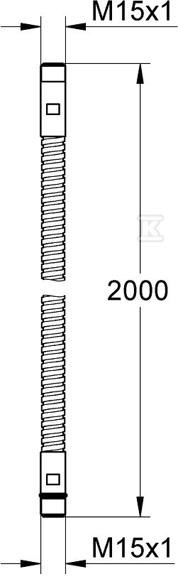 Metalowy wąż prysznicowy, chrom, 2000 - 28146000