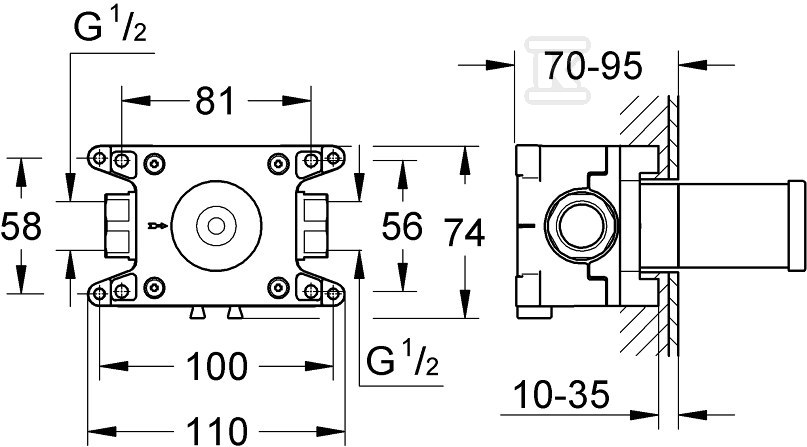 Grohtherm F Element podtynkowy do - 35107000