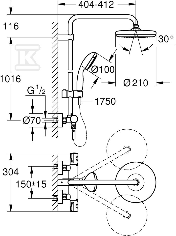 Bau System 210 System prysznicowy z - 26699000