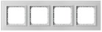 Рамка четвірна, біле матове скло SONATA