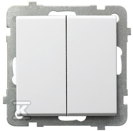 Łącznik dwugrupowy świecznikowy, biały - ŁP-2R/M/75