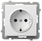 Одинарне гніздо з заземленням Schuko, білий матовий SONATA