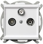 Пропускна розетка RTV-SAT, білий матовий SONATA