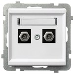 Подвійне антенне гніздо типу F, матовий білий SONATA