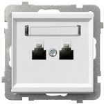 Подвійне незалежне телефонне гніздо, білий матовий SONATA