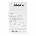 Switching power supply mounted on TH-35 (DIN) rail, 60W, 24V DC ZTM-60/24