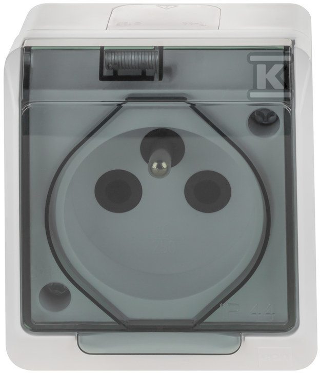 1-way surface-mounted socket, IP44, - 0321-01