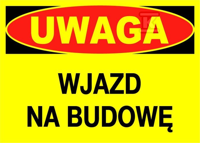 Budowlana tablica ostrzegawcza UWAGA - BTO-43